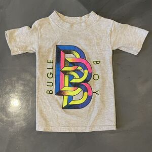 Vintage Bugle Boy T-Shirt Gray Neon Logo Single Stitch Kids 90s Y2K Size Small?